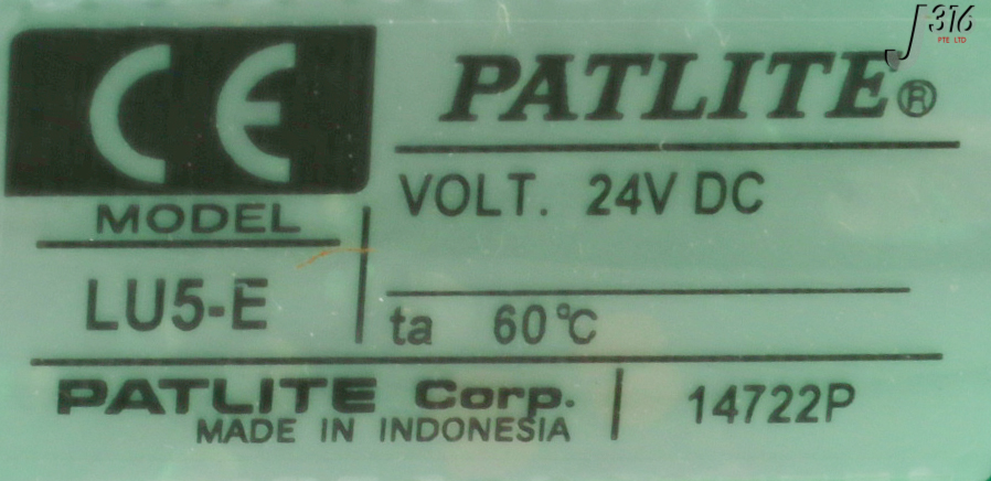 7様オーダー 30855 PATLITE 24V DC STACK LIGHT GREEN, LU5-E-G+ROHS1 (NEW) LU5